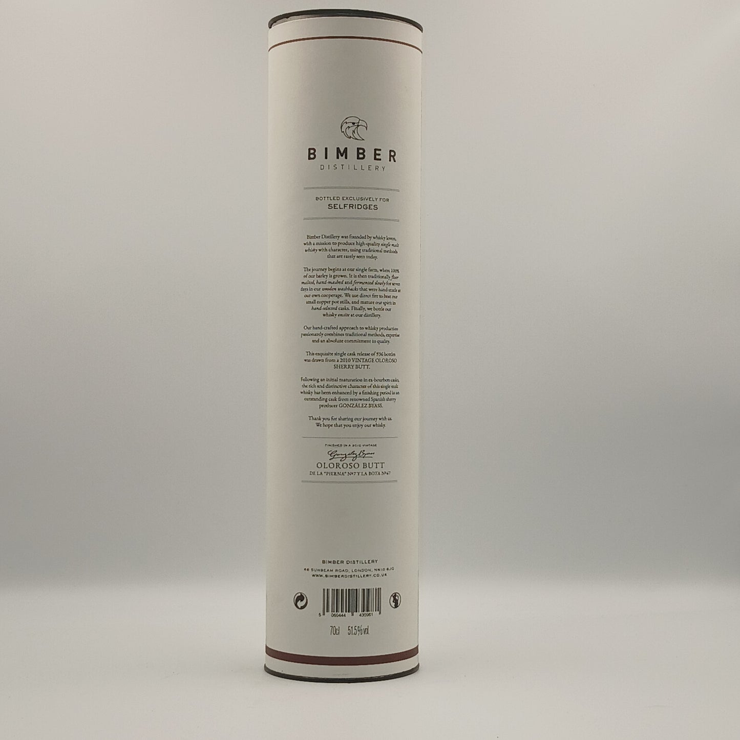 Bimber Selfridges Exclusive Cask #544-7/67