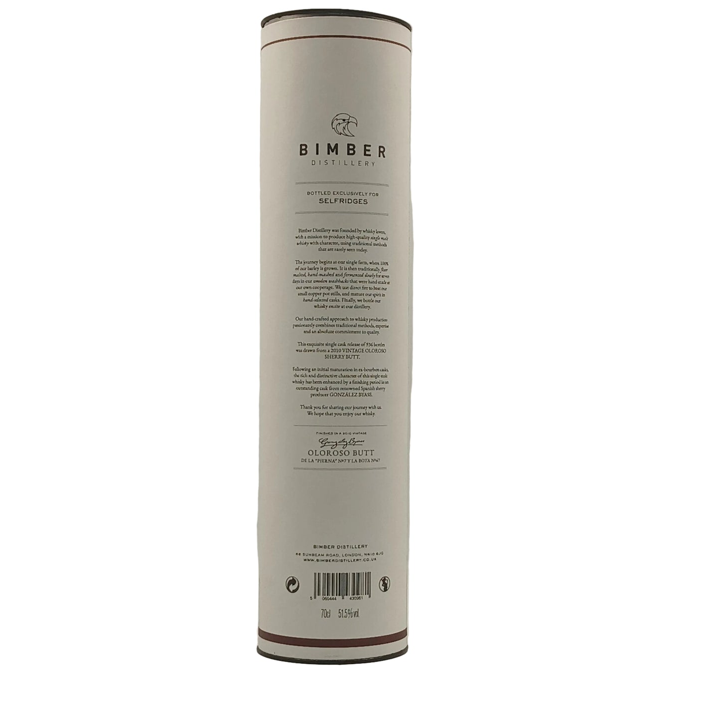 Bimber Selfridges Exclusive Cask #544-7/67