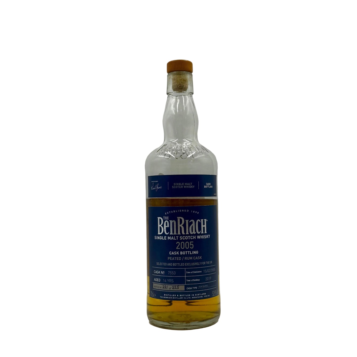 BenRiach 14 Year Old 2005 (cask 7553) - Peated Rum Cask 5cl (50ml)